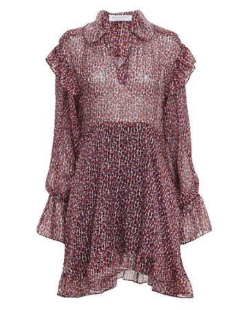 Philosophy Di L.serafini Philosophy Di Lorenzo Serafini Red Leopard Chiffon Mini Dress Red Leopard 40