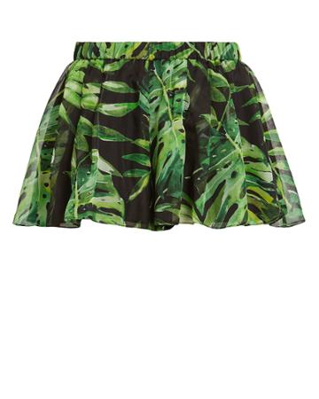 Caroline Constas Mer Leaf-printed Coverup Shorts Black/green M