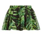 Caroline Constas Mer Leaf-printed Coverup Shorts Black/green M