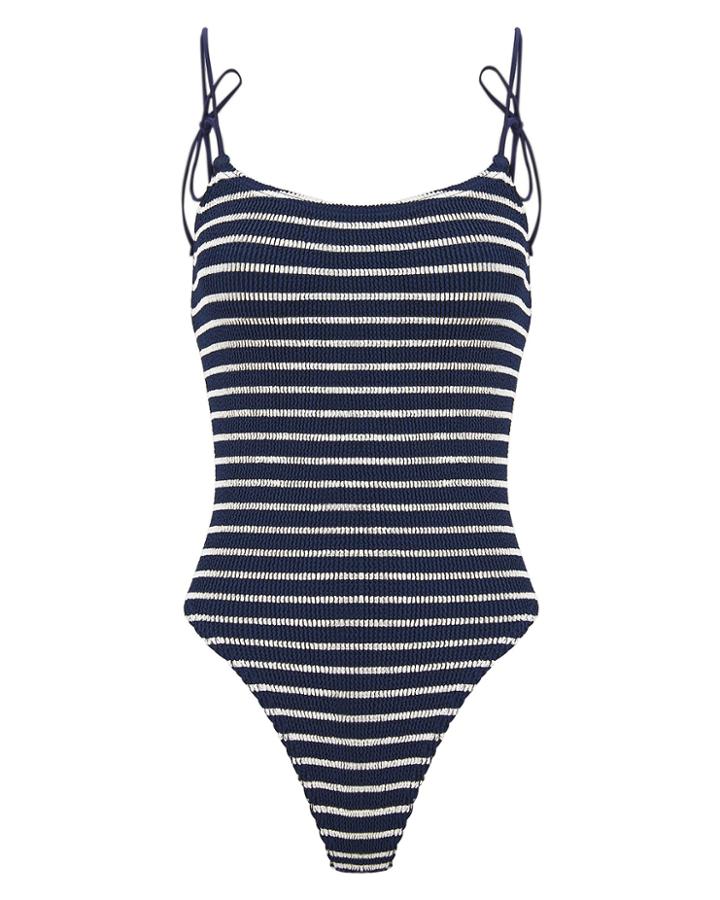 Bond Eye Micki Tie Strap One Piece Swimsuit Navy/white 1size