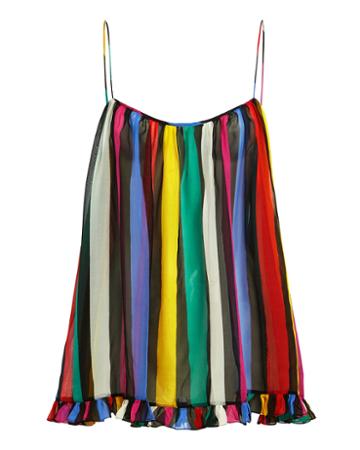 Caroline Constas Mer Rainbow Ruffle Tunic Multi S
