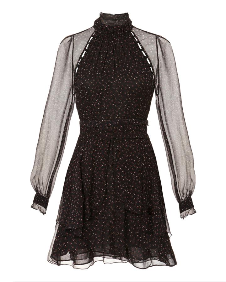 Nicholas Floral High Neck Mini Dress Multi Zero