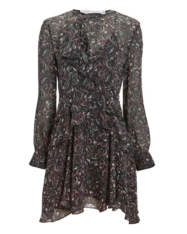 Iro Honess Printed Mini Dress Black 36