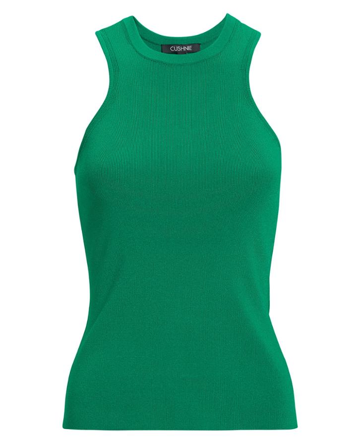 Cushnie Et Ochs Cushnie Green Racer Cut Knit Top Green S