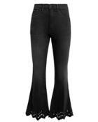 Frame Schiffly Crop Flare Jeans Faded Black Denim 25