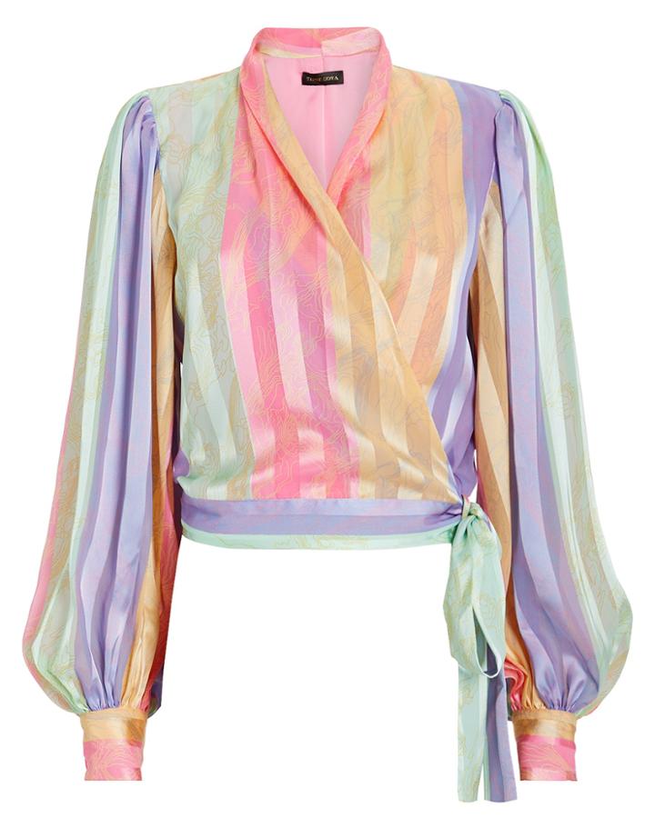 Stine Goya Glenda Striped Wrap Top Pink/lilac Stripe M