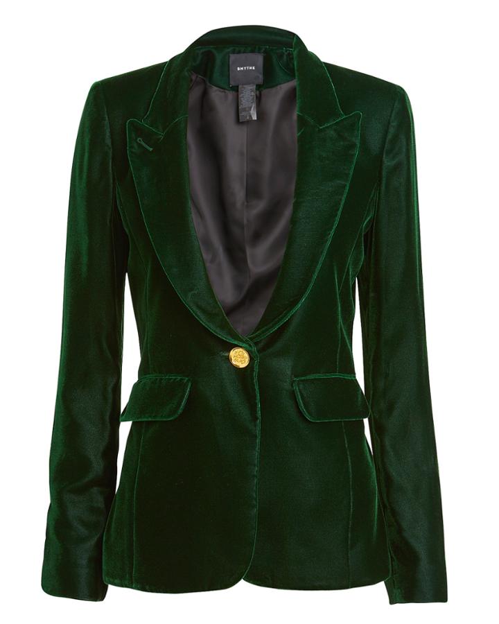 Smythe Velvet Blazer Emerald 10