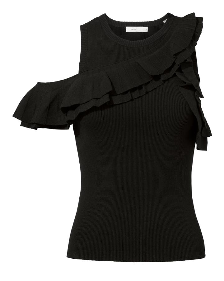 Alc A.l.c. Palmer Ruffle Tank Black P
