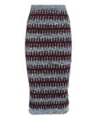 Carven Femme Carven Multi Knit Pencil Skirt Blue-lt S