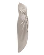 Michelle Mason Twist Knot One Shoulder Silver Dress Silver 6