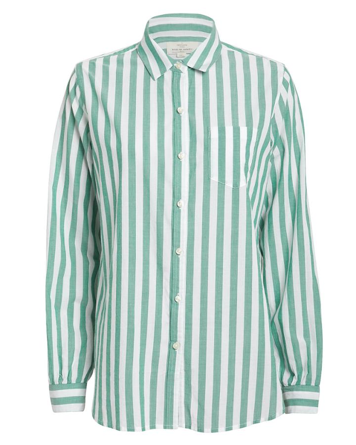 Birds Of Paradise Birds Of Paradis Grace Striped Shirt Green/white L