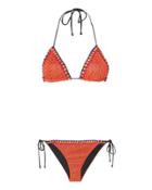 Missoni Mare Multicolor Crochet Trim Bikini Red 40