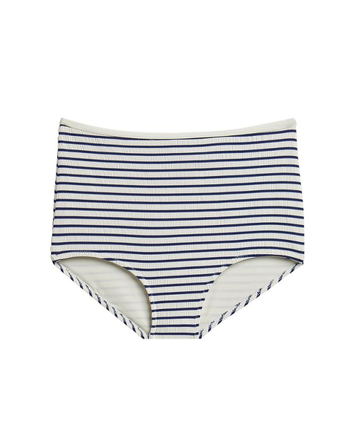 Solid & Striped Tilda High Waist Bikini Bottom White/blue P