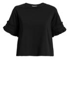 See By Chlo Black Ruffle T-shirt Black P