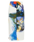 Thierry Mugler Mugler Abstract Print Skirt White/blue 38