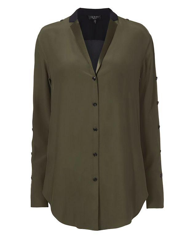 Rag & Bone Leighton Side Tie Blouse
