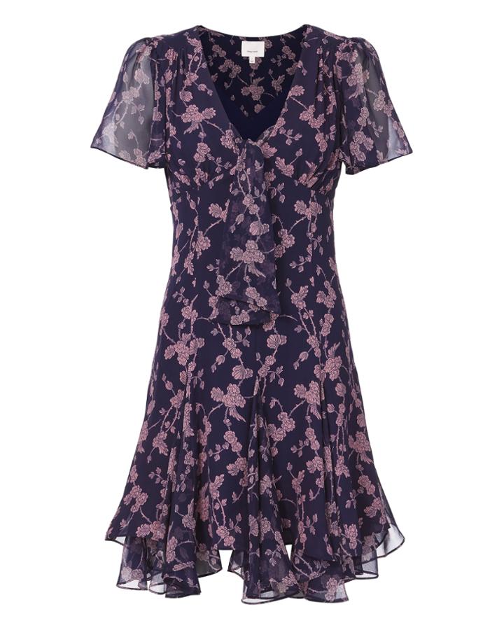 Cinq A Sept Cinq  Sept Annali Tie Front Mini Dress Purple Zero