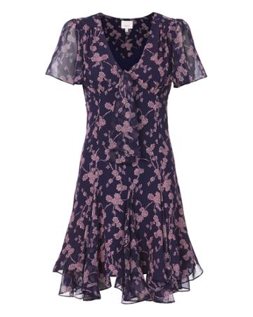 Cinq A Sept Cinq  Sept Annali Tie Front Mini Dress Purple Zero