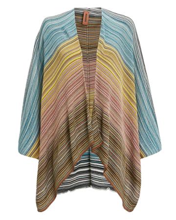 Missoni Usa Metallic Stripe Cape Blue/yellow/pink 1size
