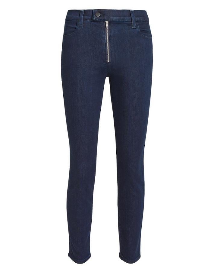 J Brand Alana Exposed Zip Skinny Jeans Denim-drk 23