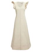 Sea Stella Flutter Sleeve Midi Dress Ivory Zero