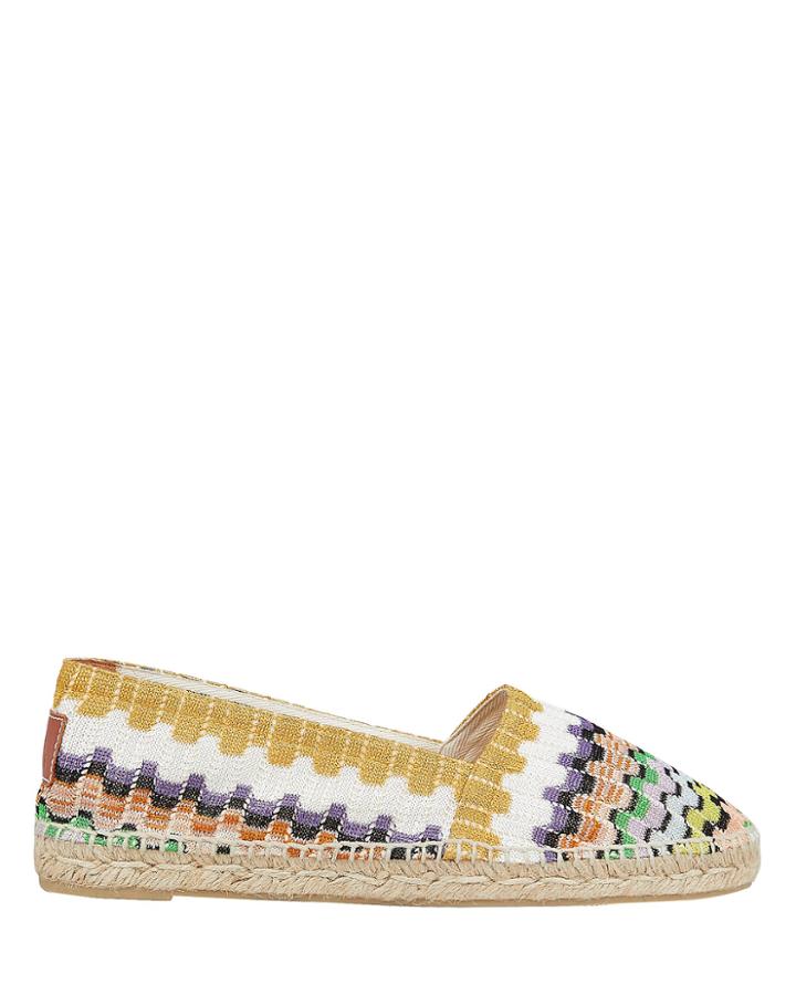 Castaner X Missoni Kenda Espadrille Flats White/ Zig Zag 41