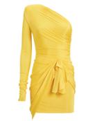 Alexandre Vauthier Single Sleeve Jersey Mini Dress Yellow 38