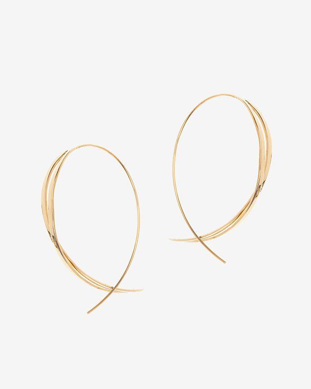 Lana Jewelry Small Twist Upside Down Hoop Earrings