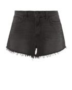 L'agence Ryland Faded Black Denim Shorts Black 24