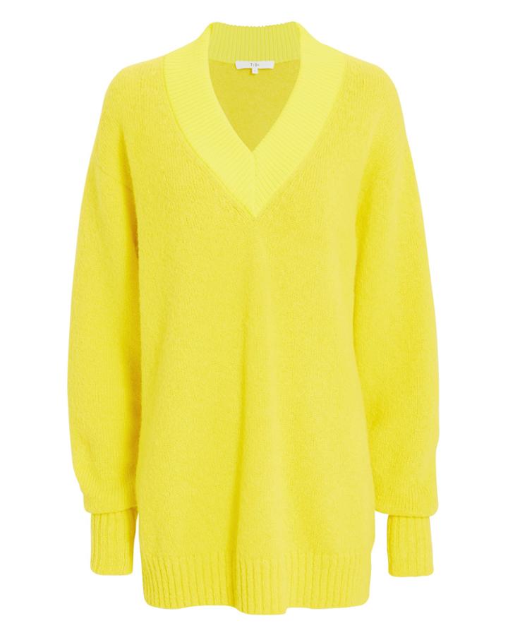 Tibi Airy V-neck Sweater Yellow P