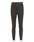 Frame Ali High-rise Leather Pants Charcoal 26