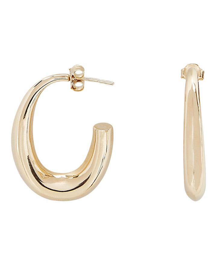 Argento Vivo Tapered Hoop Earrings Gold 1size