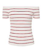 Exclusive For Intermix Ariana Off Shoulder Striped Knit Top
