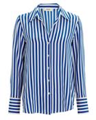 L'agence Brielle Striped Silk Blouse Blue/white/stripes L