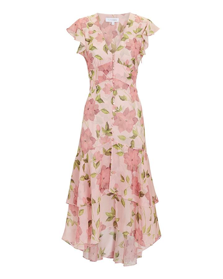 Exclusive For Intermix Intermix Abella Floral Dress Pink Zero