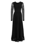 Ganni Addison Dot Mesh Maxi Dress Black 36