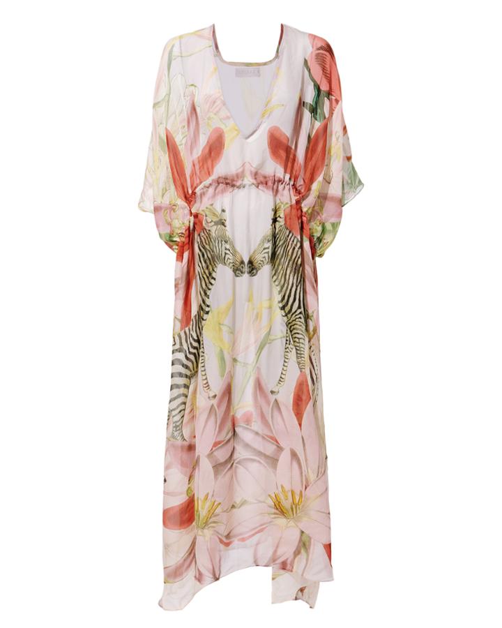 Carolina K Yoko Zebra Print Caftan Multi S