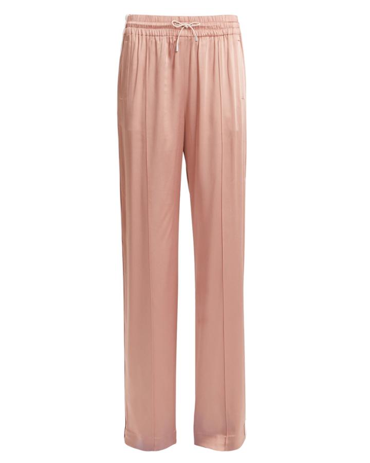 Jonathan Simkhai Deconstructed Satin Track Pants Pink/ivory S