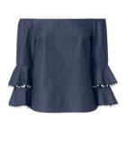 Exclusive For Intermix Skylar Pearl Detail Denim Top