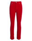 Re/done Red Velvet Kick Flare Crop Pants Red 27