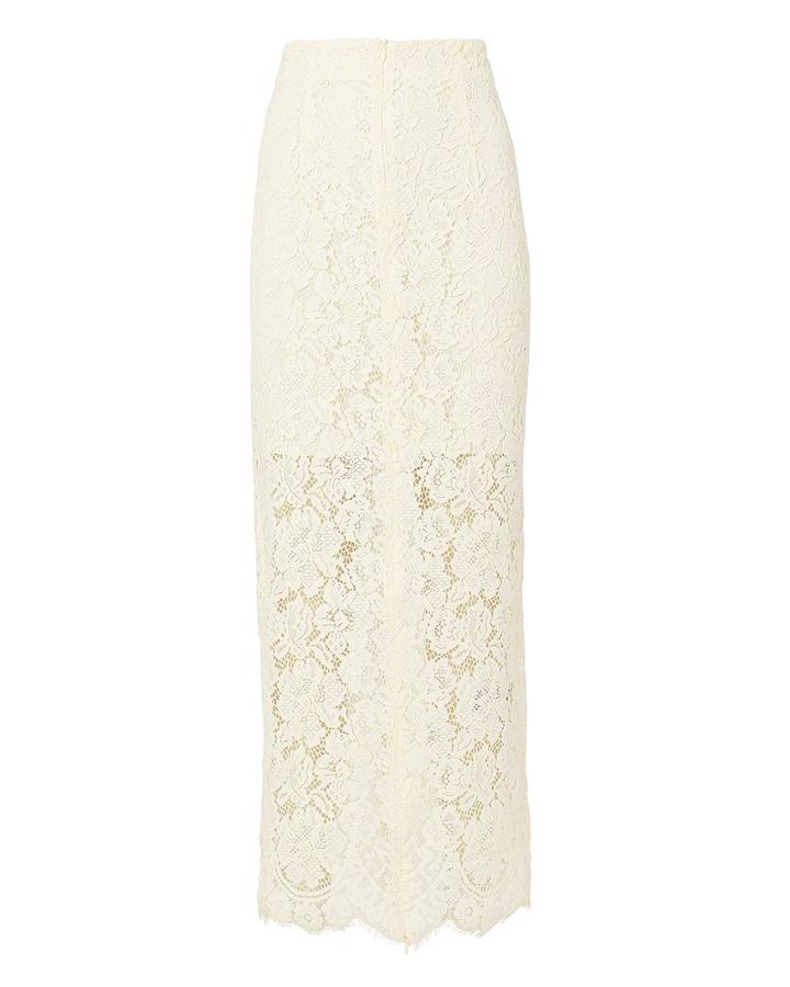 Ganni Jerome Midi Lace Skirt Ivory 34
