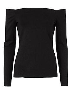 L'agence Cynthia Off-the-shoulder Ponte Top
