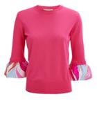 Emilio Pucci Ruffle Sleeve Pink Top Pink M