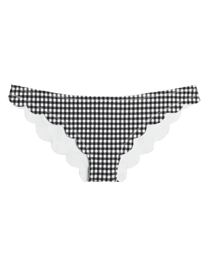 Marysia Gingham Broadway Bikini Bottom White/black S