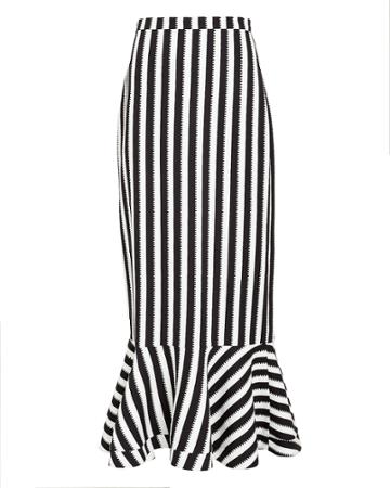 Saloni London Saloni Portia Stripe Maxi Skirt Black/white 4