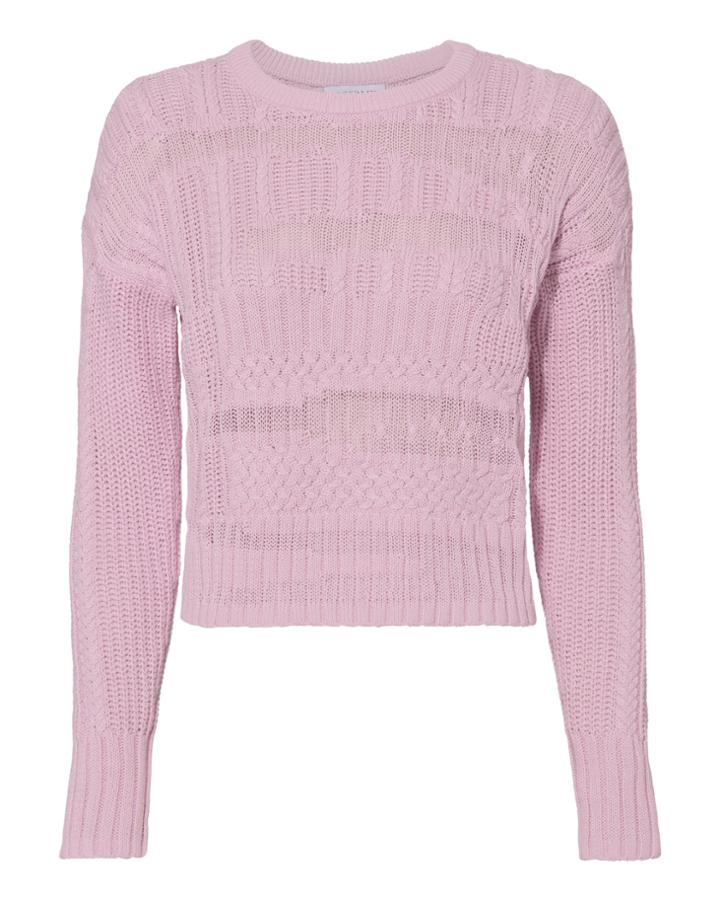 Exclusive For Intermix Intermix Leilani Mixed Cable Knit Sweater Pink-lt 2 P