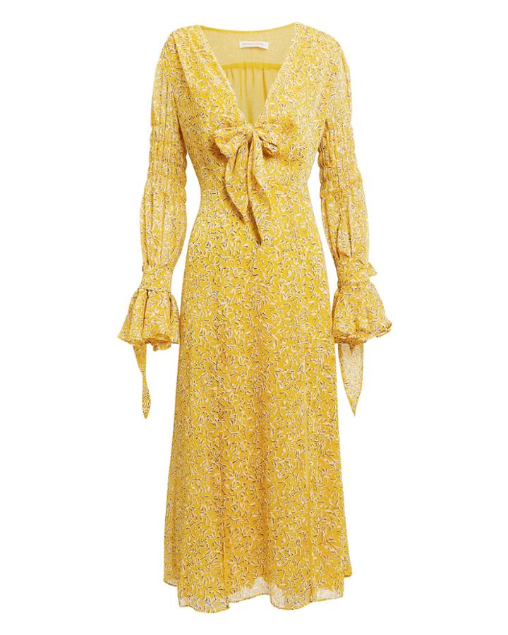 The East Order Ry Midi Dress Yellow Floral S
