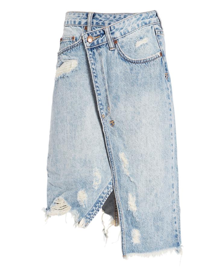 Ksubi Rap Midi Skirt Denim-lt 24