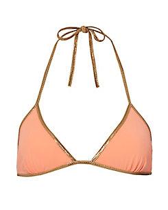 Tooshie Reversible Orange Triangle Bikini Top