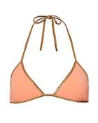 Tooshie Reversible Orange Triangle Bikini Top